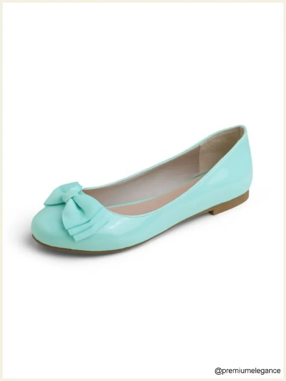 Synthetic Bow Trim Ballet Flats Round Toe Slip On Narrow Fit